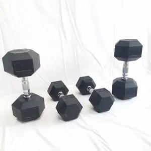 Haltère hexagonal en caoutchouc pour Gym et Fitness