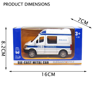 Tirare indietro Diecast Toy Police Car <span class=keywords><strong>ambulanza</strong></span> modello 1 32 scala con porta aperta, suono, luce - Product Image 6