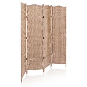 White Foldable Seagrass Cloth Wicker Acrylic Screen And Room Divider