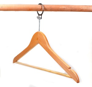 <span class=keywords><strong>Cintre</strong></span> en bois <span class=keywords><strong>antivol</strong></span> de qualité supérieure pour hôtel, avec pinces métalliques, pour vêtements/manteaux/chemises ! ! - Product Image 2