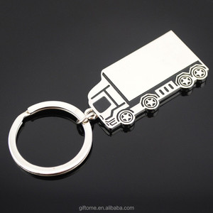블랙 소프트 에나멜 도금 금속 열쇠고리 화물 열차 트럭 자동차 열쇠고리 - Product Image 3