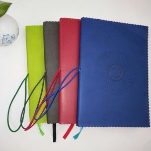 Colorido gobernado línea alta calidad logotipo personalizado de cuero de la PU cuaderno de tapa dura con borde de color - Product Image 1