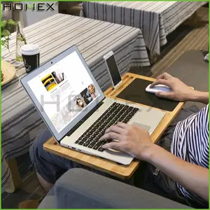 Computer Laptop Bureau Bamboe Board Tablet Telefoon Houder Stand Met Muismat/Homex_BSCI Fabriek
