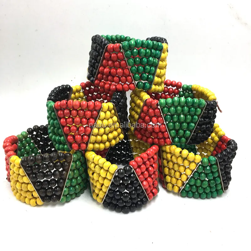 Pulsera Rasta de cuentas para hombre, precio barato