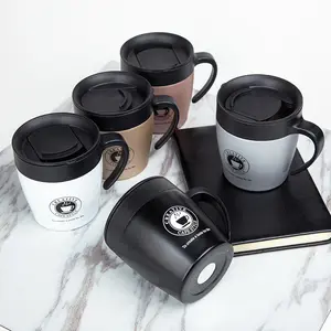 350ML Kaffee Becher Thermos Edelstahl Kaffee becher Isolierte Tumbler Mischen löffel reise kaffee becher Mit Griff