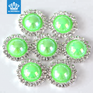 Blinginbox מפעל סיטונאי 15mm לערבב צבע rhinestones פרל מתכת כפתור עבור שיער אבזרים
