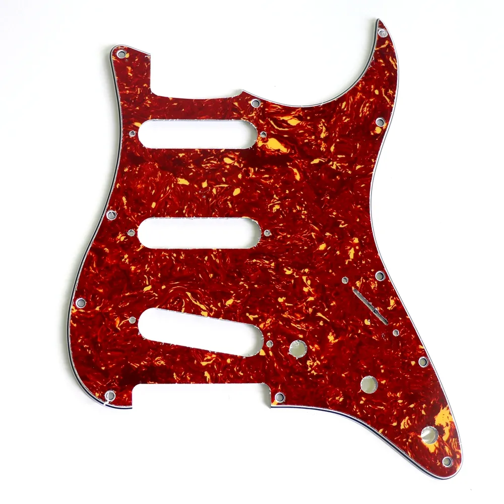 4ply SSS Red Tortoise Strat style Guitar Pickguard for SSH and HH pickup route electric guitars