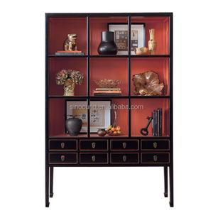 Muebles antiguos chinos, estantes de madera antigua, estantería lacada para libros - Product Image 2