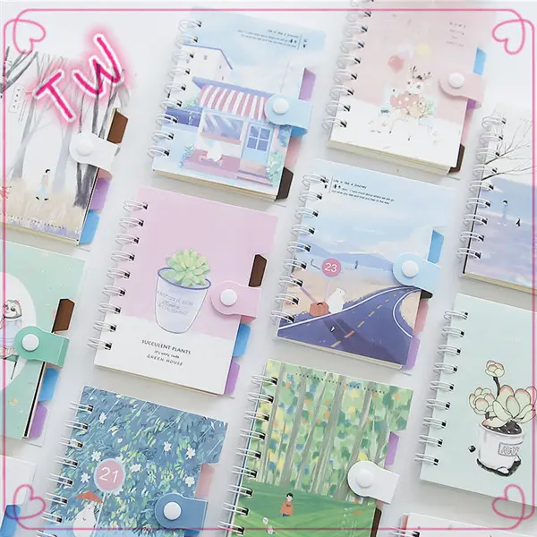 Hoge Kwaliteit Koreaanse Mooie Kinderen Terug Naar School Briefpapier Notebook Mini Promotie A5 Paper Note Book