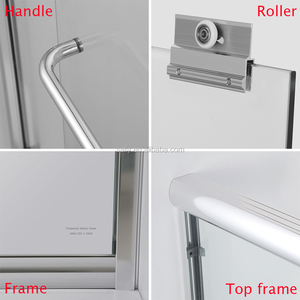 Baño Acabado en níquel cepillado <span class=keywords><strong>ducha</strong></span> sin marco Bypass Puerta de bañera corredera transparente 5/16 pulgadas. Puerta de cristal - Product Image 2