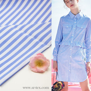 Groothandel Lichtgewicht Blauw Wit Streep Katoen <span class=keywords><strong>Poplin</strong></span> Stof Voor Heren Shirts Jongens Pakken Waterdicht Garen Geverfd Patroon Voor Speelgoed - Product Image 1