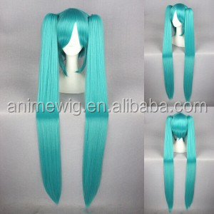 <span class=keywords><strong>Parrucca</strong></span> Vocaloid Miku di Alta Qualità, <span class=keywords><strong>Lunga</strong></span> 120cm, Liscia, <span class=keywords><strong>Blu</strong></span>, Sintetica, per Cosplay Anime, con 2 Codini per Feste - Product Image 3