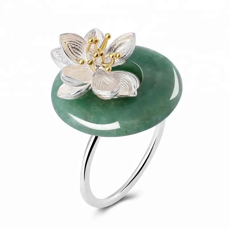 New Lotus Whisper silver single stone ring design