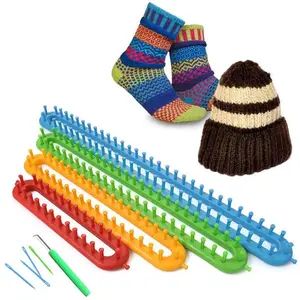 Tutto Il Formato di Plastica Lungo Knitting Loom Colorful Casa Fai Da Te A Maglia Set Per Il Ricamo caso di lavoro a maglia