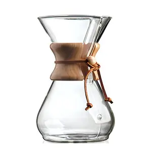 3杯玻璃咖啡滴头，用于木颈的咖啡过滤滴头