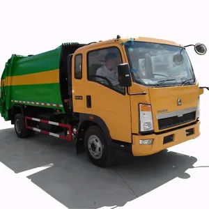 Sinotruk Howo 4x2 5 ton compactor garbage truck new power 6 wheel garbage compactor truck price
