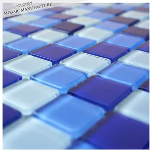 Blended Blues Glass Mosaic for Swimming Pool Tile