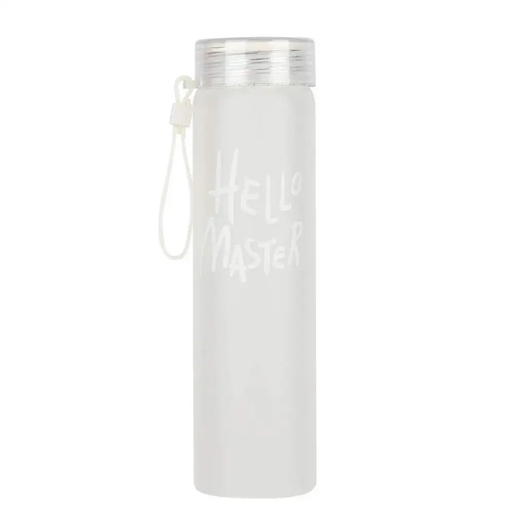 Christmas gift 480ml HELLO MASTER Frosted color high silicon glass water bottle