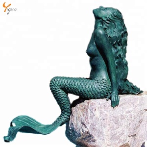 Custom Made Life-Size Bronze Sereia Estátua Escultura Ao Ar Livre Figura Ocidental Sexy Senhora Nua Estátua Nude Sereia Escultura - Product Image 6
