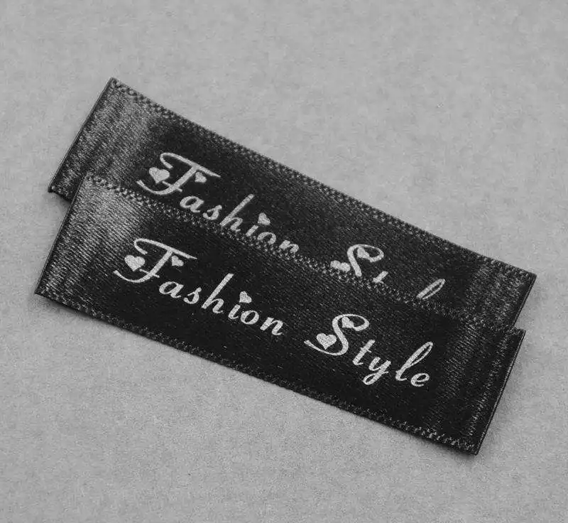 Double étiquette noire, étiquette noire Double prix noir, étiquette noire vêtements en gros tissu étiquettes de vêtements personnalisées chaussures et vêtements