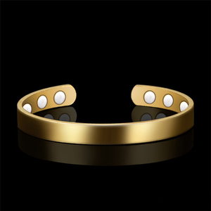 Di Rame di alta Qualità 18K Placcato Oro Semplice Magnete di Salute di Energia Aperta Del Braccialetto Del Braccialetto - Product Image 4
