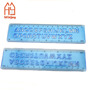 Règle de trace d'<span class=keywords><strong>alphabet</strong></span> de couleurs assorties en plastique transparent de 15cm ou 6 pouces. - Product Image 2