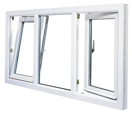 Factory Price Pvc Tilt and Turn Window Vinyl Double Glass Soundproof Window