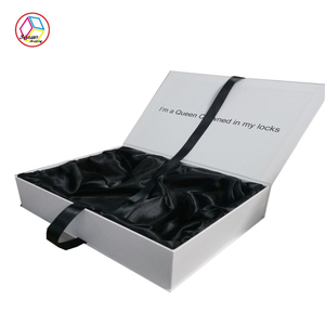 맞춤형 화이트 고급 리본 선물 상자: 프리미엄 포장을 위한 마그네틱 박스 - Product Image 1