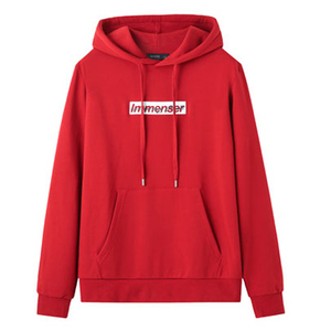 Commercio all'ingrosso OEM uomini <span class=keywords><strong>felpa</strong></span> <span class=keywords><strong>rossa</strong></span> a buon mercato su misura del panno morbido pullover con <span class=keywords><strong>cappuccio</strong></span> - Product Image 1
