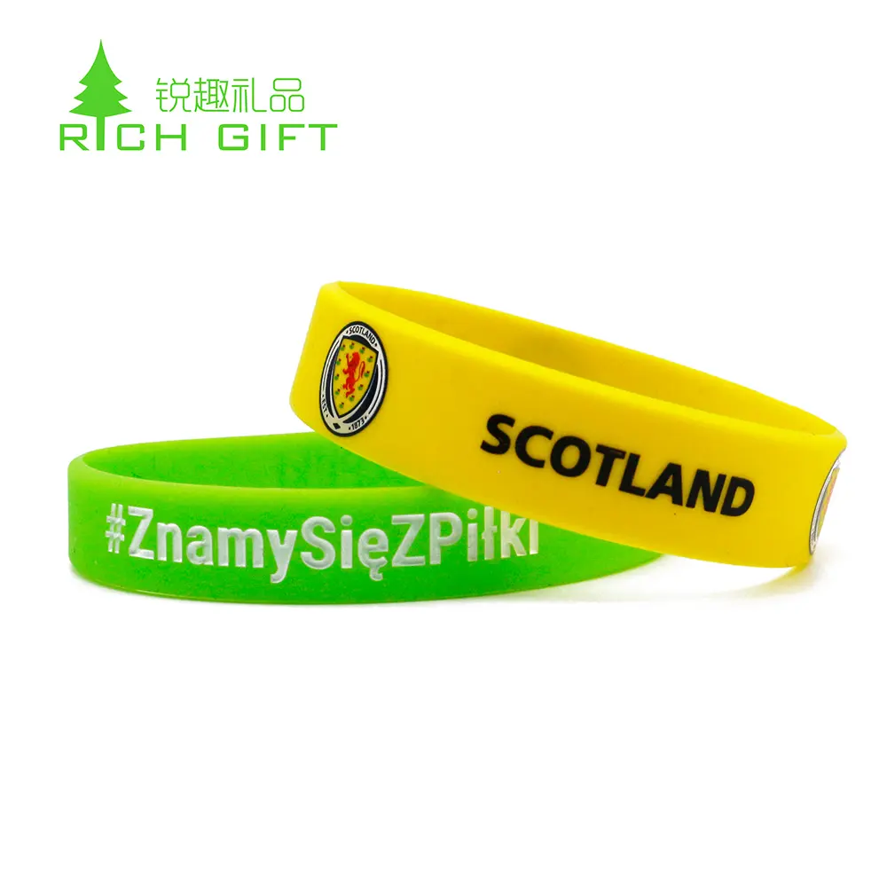 High quality custom cheap colorful sublimation printing logo silicone sport wristbands
