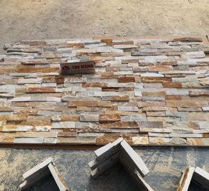 Nhà Máy Cung Cấp Vàng Mật Ong Quartzit Đá Tường Bảng Điều Chỉnh Vàng Slate Gờ Đá - Product Image 4