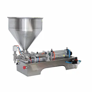 Single Head Liquid Paste Filling Machine High Viscosity Piston with Mixing Hopper