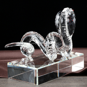OEM / ODM New Design <strong>Crystal</strong> Glass Snake <strong>Figurine</strong> the Chinese <strong>Zodiac</strong> <strong>Crystal</strong> Animal
