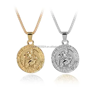 St Christopher Pendant Saint Protect Us Necklace Saint Christopher Pendant Religious Jewelry Gift