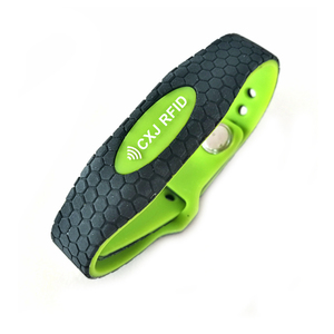 Pulsera rfid de silicona ajustable, resistente al agua, 13,56 mhz