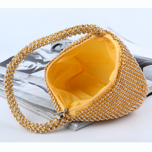 Borsa a Tracolla <span class=keywords><strong>Elegante</strong></span> da <span class=keywords><strong>Donna</strong></span> con Diamanti, Clutch di Lusso, Borsa a Secchiello con Catena per Serate - Product Image 5