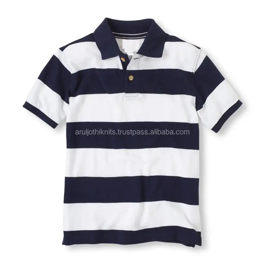 Boys Black and white striped polo shirt Trendy summer t shirts for boys original cotton fabric hi fashion family matching polo