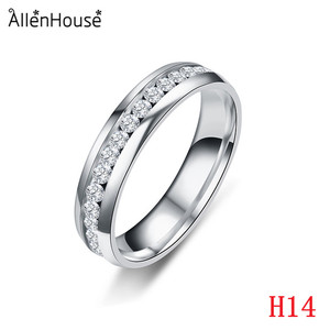 Ewelry-anillo de acero inoxidable de cristal pavé, venta al por mayor, 2022 F - Product Image 6