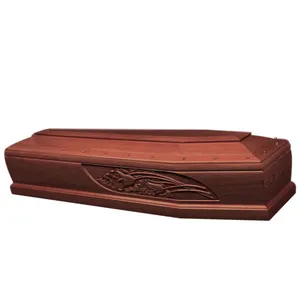 JS-E586 Adult Funeral supplies wooden coffin