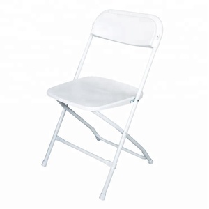 Silla y mesas plegables de plástico negro, segunda mano, directo de fábrica