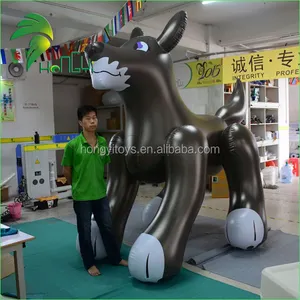 Qute Black PVC Inflatable Dog / Christmas Inflatable Cartoon Pool Toys / Inflatable Husky For Exhibition