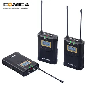 Comica UHF 48 频道无线麦克风 1 接收器和 2 台摄像机，摄像机