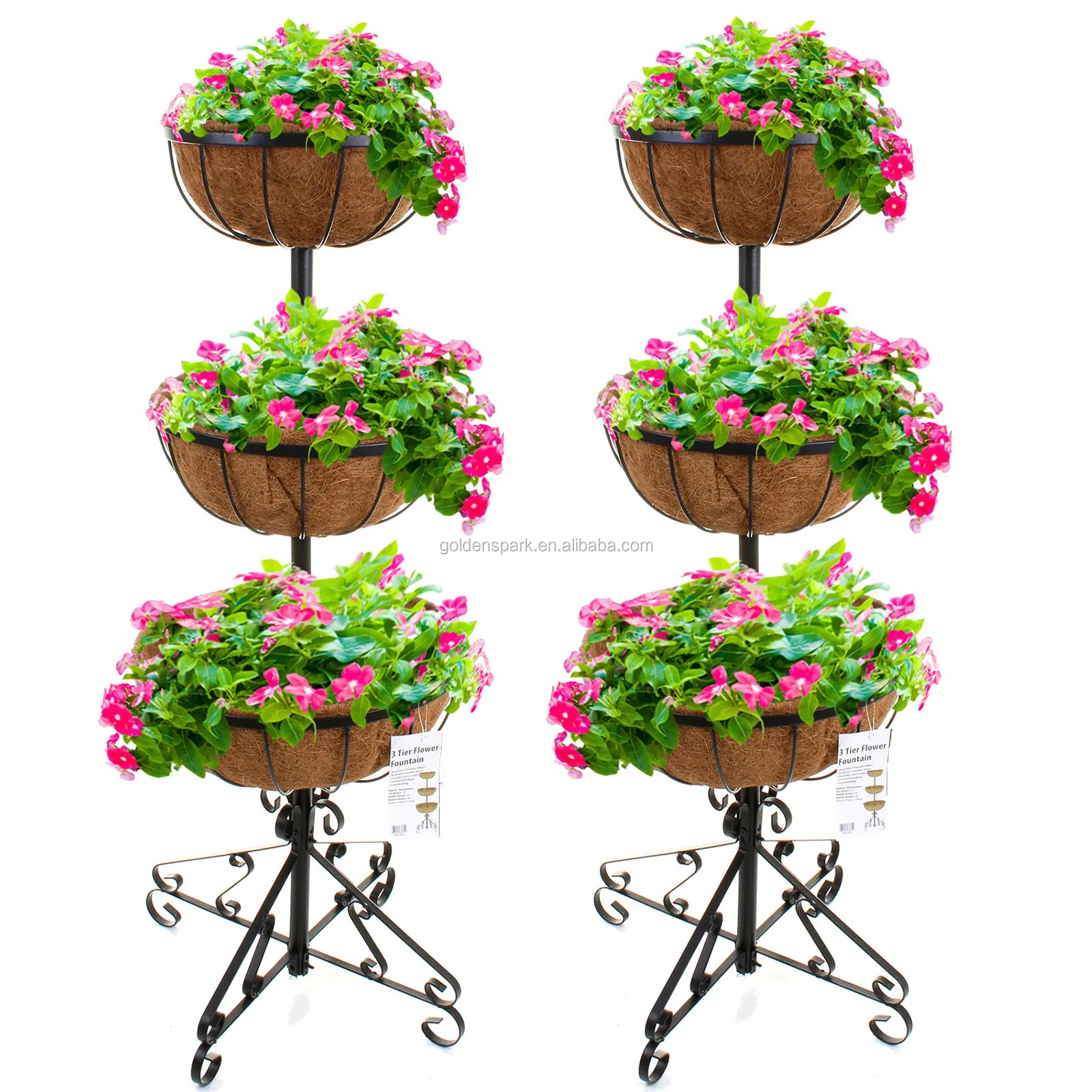 Metalen Planter 3 Tier Fontein Planter Omvat Liners Tuinieren Bloemen