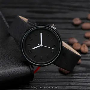 2018 caliente Unisex color caramelo Simple número relojes mujer japonés de lujo de moda reloj de cuarzo de lona correa de reloj de pulsera