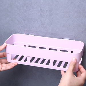 <span class=keywords><strong>Mensola</strong></span> Angolare per <span class=keywords><strong>Bagno</strong></span> in Plastica, Organizzatore per Cucina con Adesivo Trasparente Senza Tracce - Product Image 4