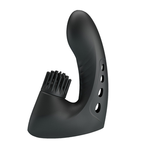 Vibrator jari silikon untuk wanita, 3 kecepatan stimulasi g-spot sikat rotasi klitoris USB dapat diisi ulang Vibrator kelinci mainan seks