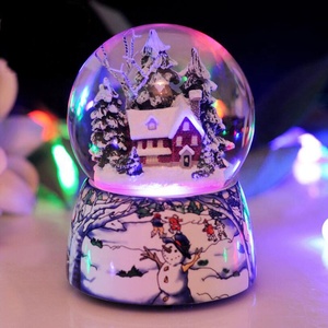 New Christmas Scene Decor Noel <strong>Santa</strong> <strong>Claus</strong> Glitter Resin Water <strong>Snow</strong> <strong>Globe</strong> With Led and Music