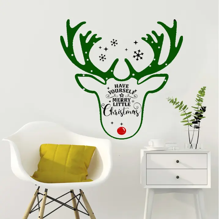 New Design removable vinyl self adhesive Christmas wall decoration sticker home decor