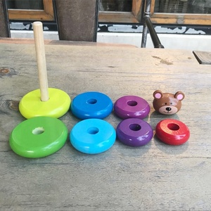 Blocs de tour de piquage d'animaux en bois pour bébé, jouets sensoriels éducatifs Montessori - Product Image 3