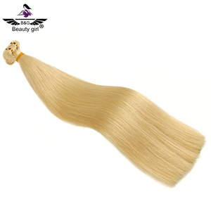 Kuwait salon best quality double drawn blonde <span class=keywords><strong>color</strong></span> 613 virgin European invisible tape hair extension capelli umani - Product Image 5